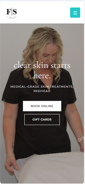 Fit Skin Clinic mobile layout preview