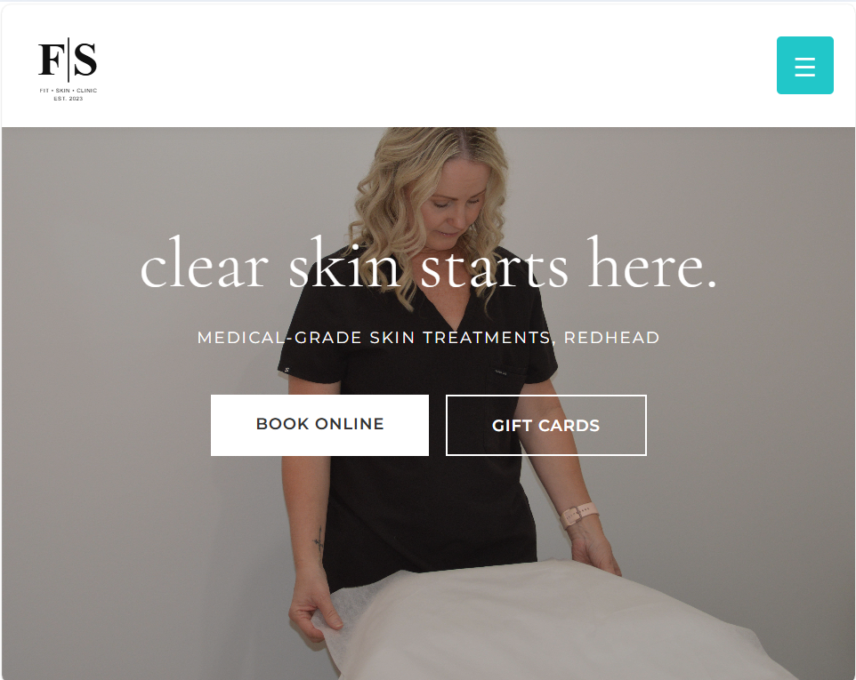 Fit Skin Clinic tablet layout preview